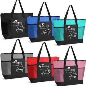 Nurses Tote Bags Bulk Set 6 Oxford Cloth Nurse Themed Gifts for Work